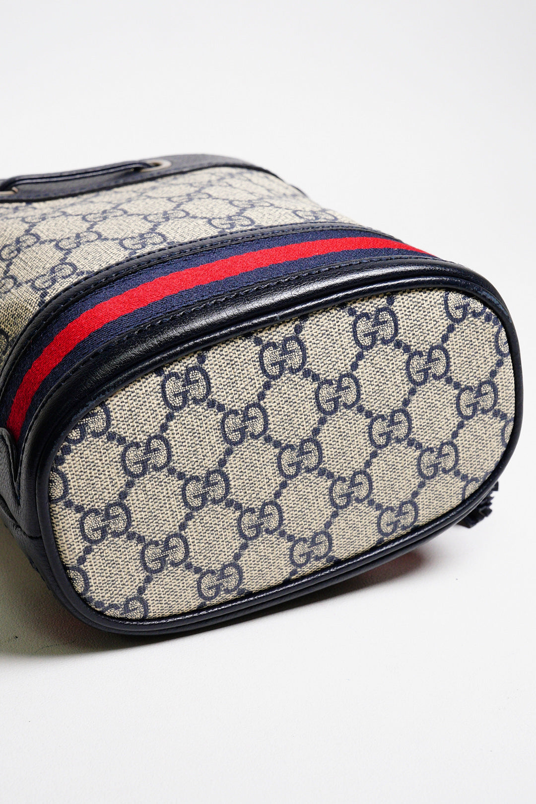 GUCCIi Supreme Ophidia 水桶斜背包(黑藍色)