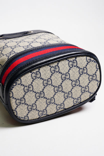 GUCCIi Supreme Ophidia 水桶斜背包(黑藍色)