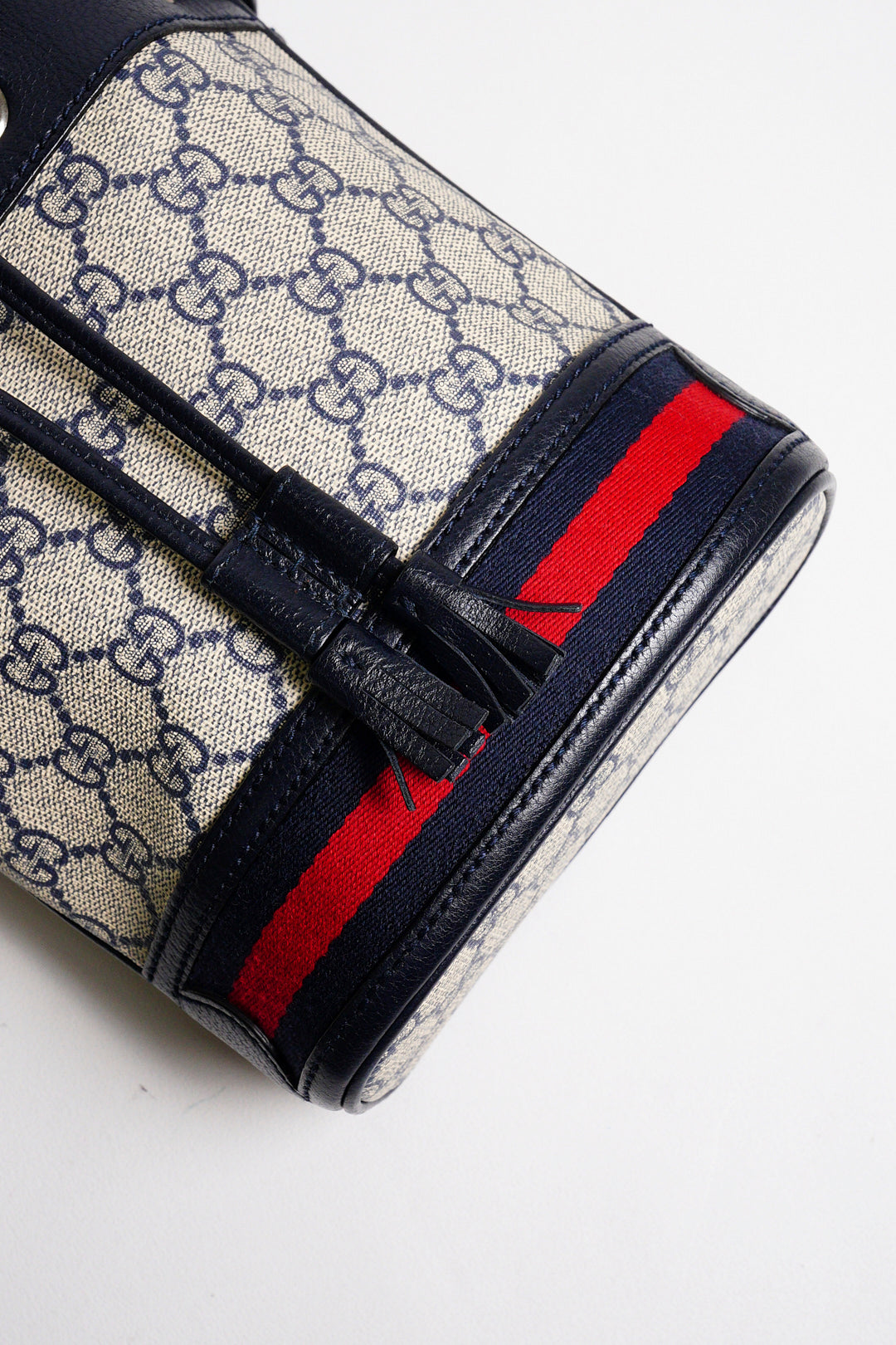 GUCCIi Supreme Ophidia 水桶斜背包(黑藍色)