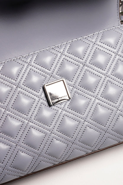 Tory Burch 鏈條流蘇斜背包  (霧霾灰藍）