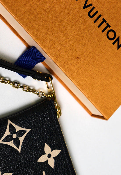 LOUIS VUITTON 黑白色鑰匙零錢包(全新)