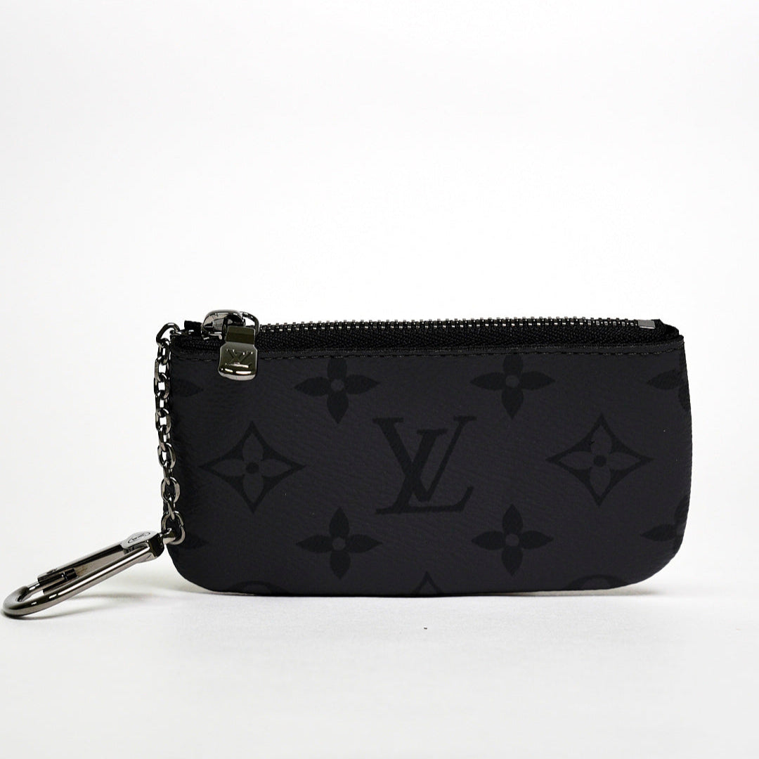 LOUIS VUITTON 黑灰色雙面零錢包（全新）