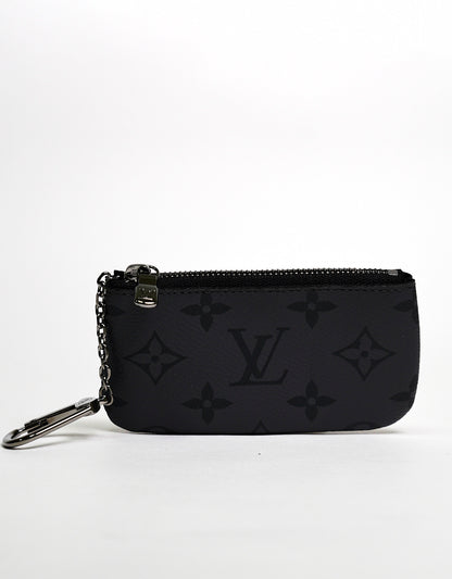 LOUIS VUITTON 黑灰色雙面零錢包（全新）
