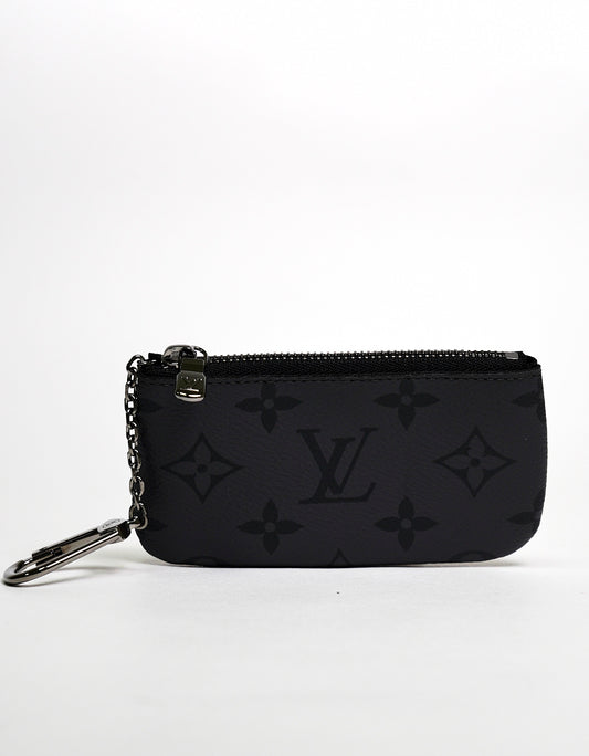 LOUIS VUITTON 黑灰色雙面零錢包（全新）