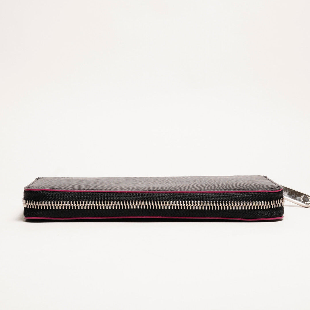 LOUIS VUITTON EPI水波紋長夾 ㄇ字型拉鏈長夾（黑色）