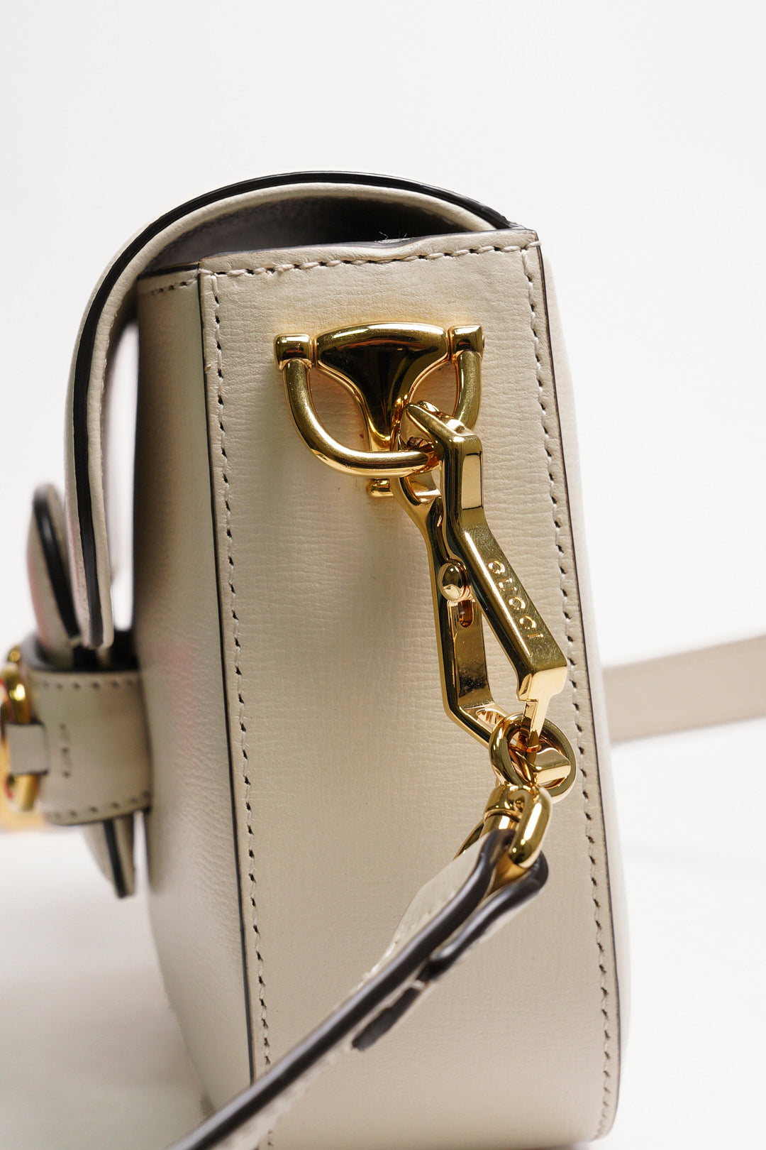 GUCCI HORSEBIT 1955系列小號肩背包-白色