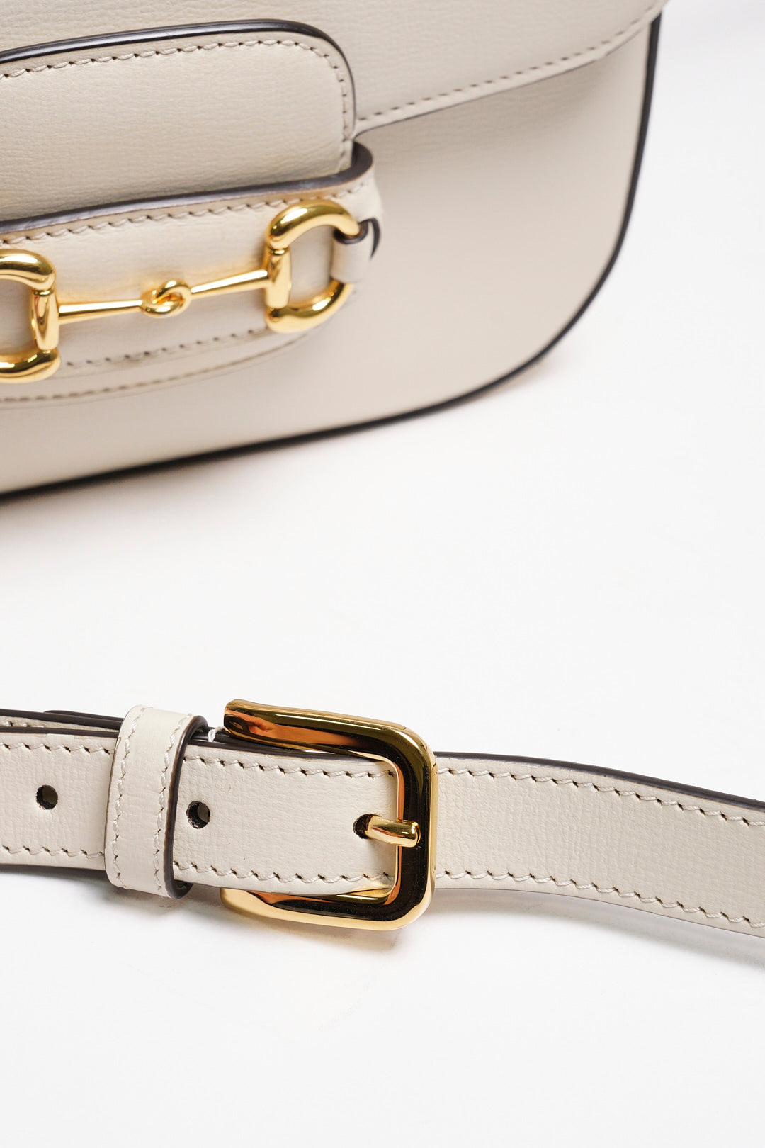 GUCCI HORSEBIT 1955系列小號肩背包-白色