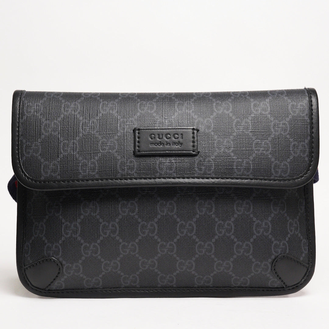 GUCCI 黑色老花腰包 (全新)