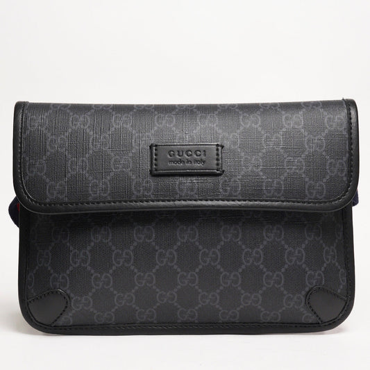 GUCCI 黑色老花腰包 (全新)