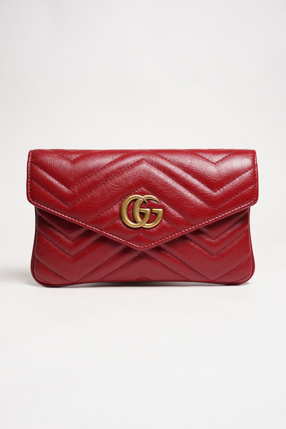 Gucci Marmont 紅色 三件套腰包