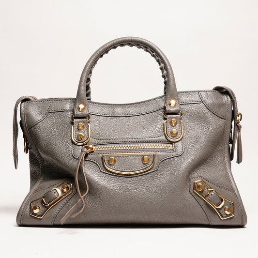 巴黎世家BALENCIAGA S City Edge機車包（灰色）