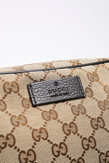 GUCCI 皮革拼緹花布腰包 胸口包