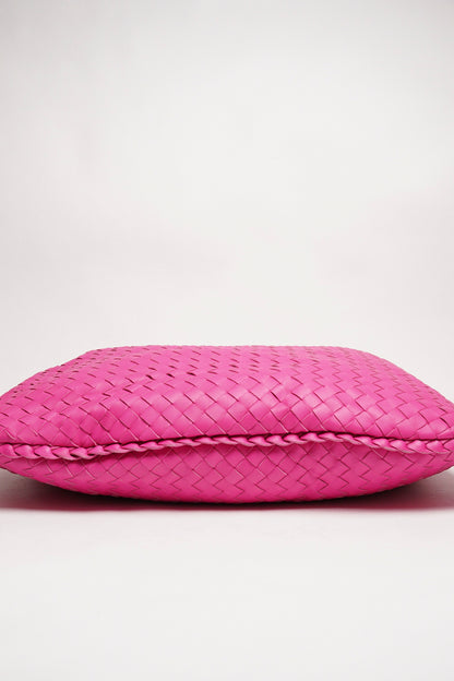 BOTTEGA VENETA BV粉色 羊皮編織 Veneta Hobo 單肩包