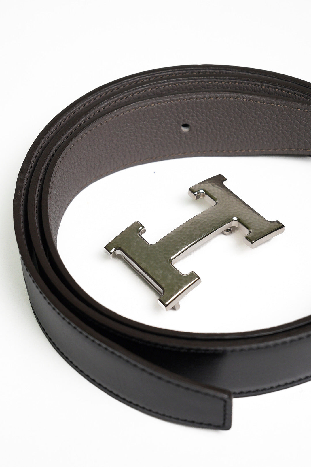 HERMES  H Striee皮帶釦 & 雙面皮腰帶32 mm