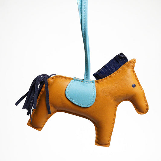 HERMES 愛馬仕小羊皮手工馬兒吊飾