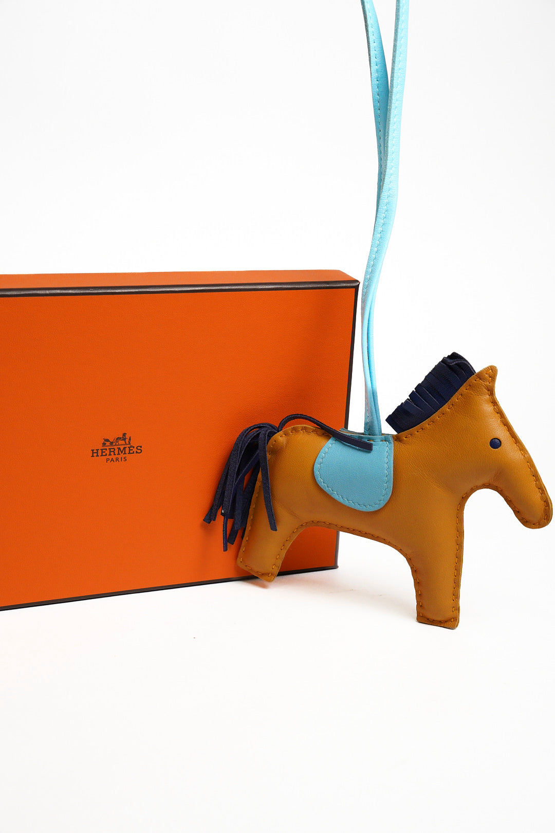 HERMES 愛馬仕小羊皮手工馬兒吊飾