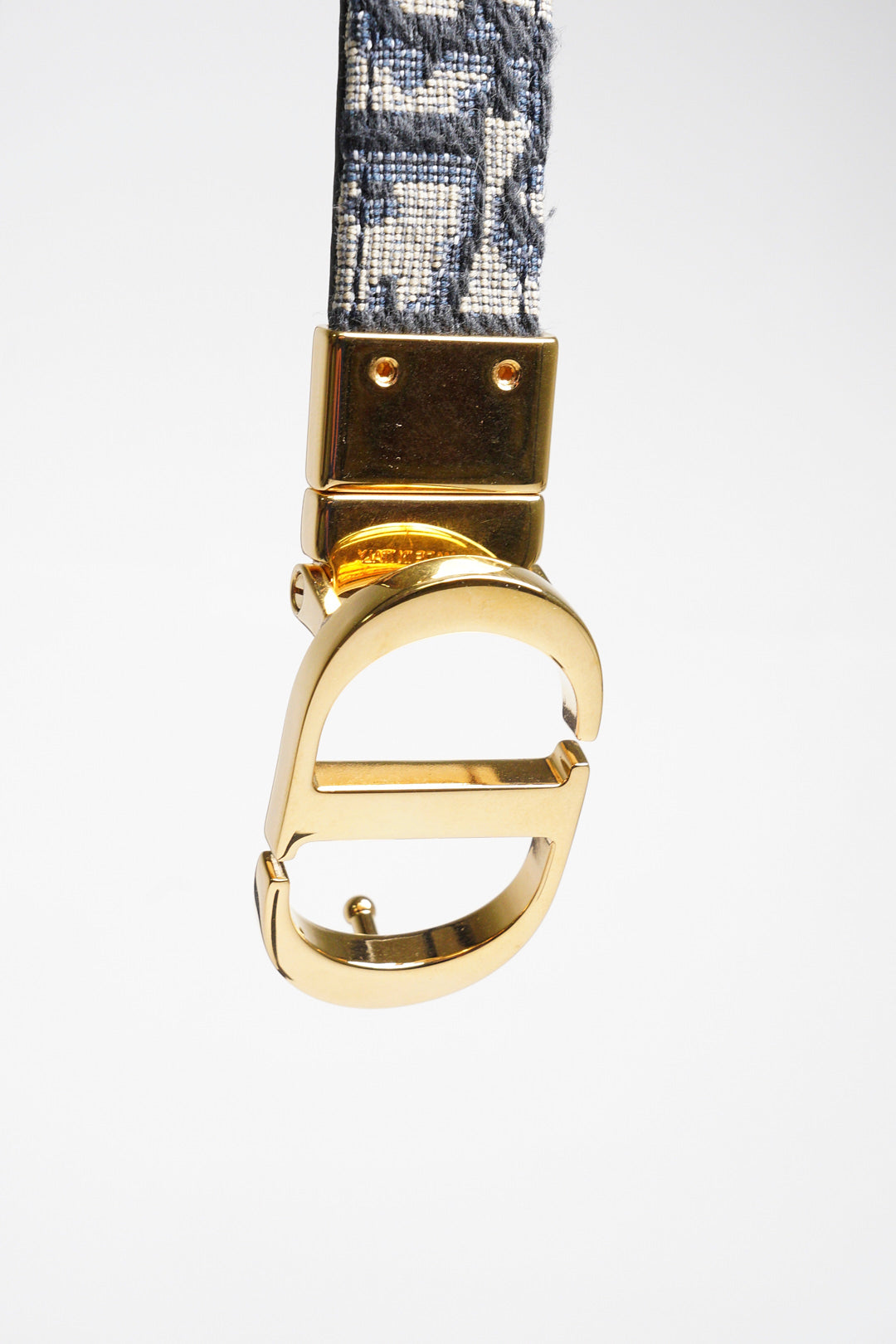 Dior 經典雙面老花皮帶 CD logo(藍）