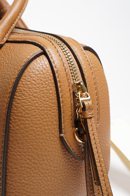TORY BURCH THEA 荔枝紋手提/斜背二用波士頓包 棕色