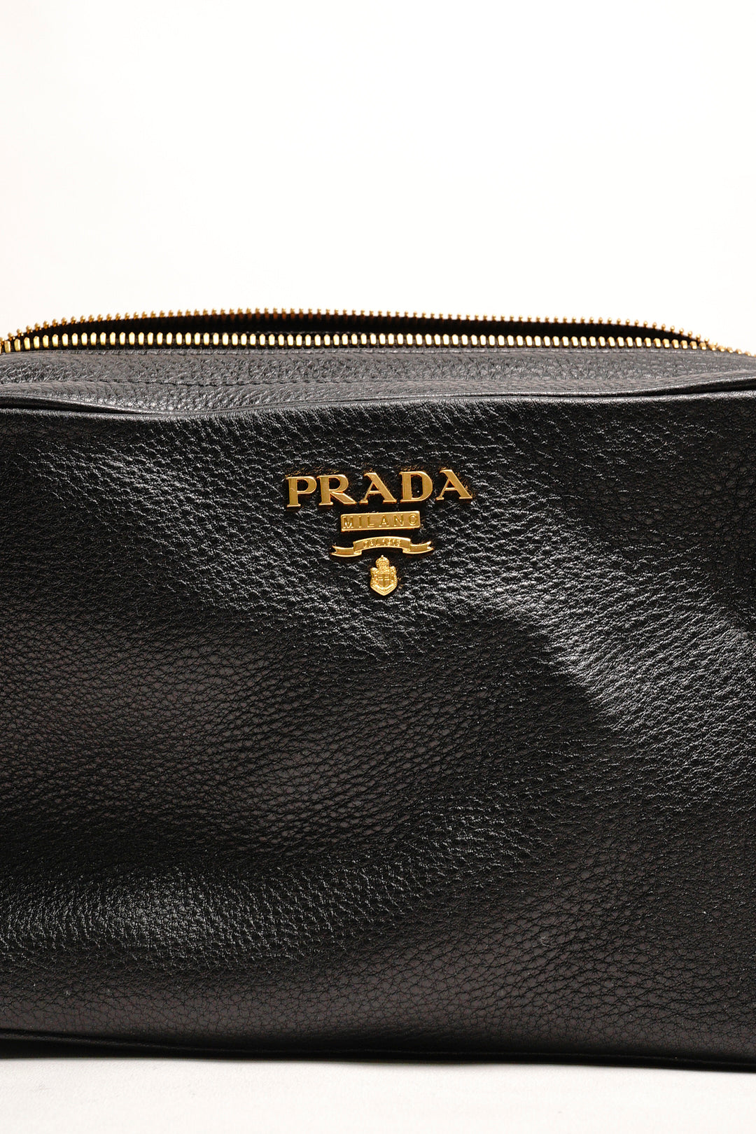 Prada黑金雙層荔紋相機包x