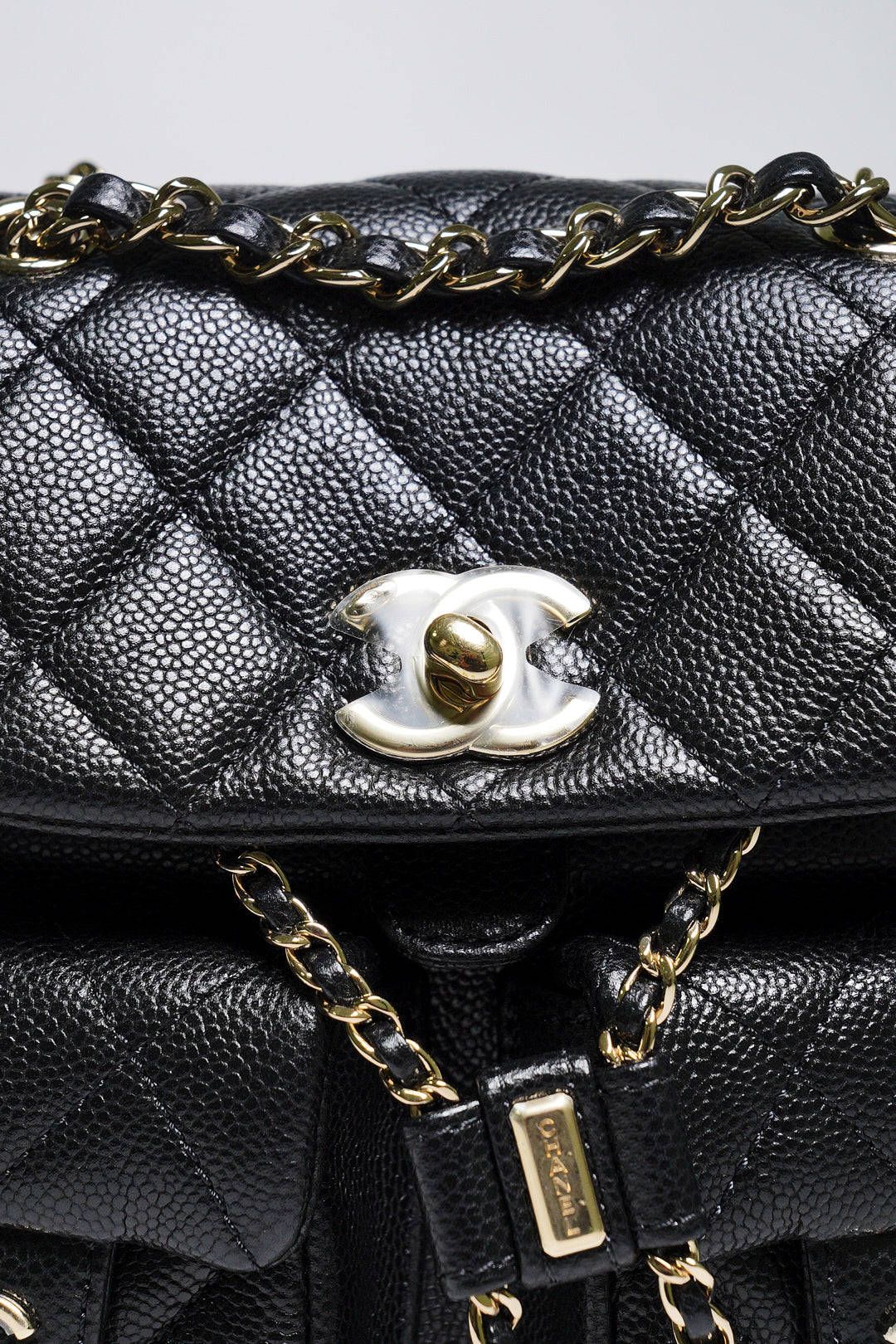 CHANEL 黑金雙肩包 青蛙包 小號