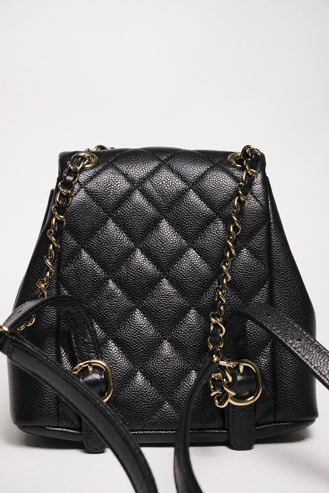 CHANEL 黑金雙肩包 青蛙包 小號