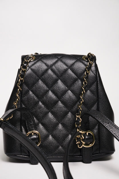 CHANEL 黑金雙肩包 青蛙包 小號