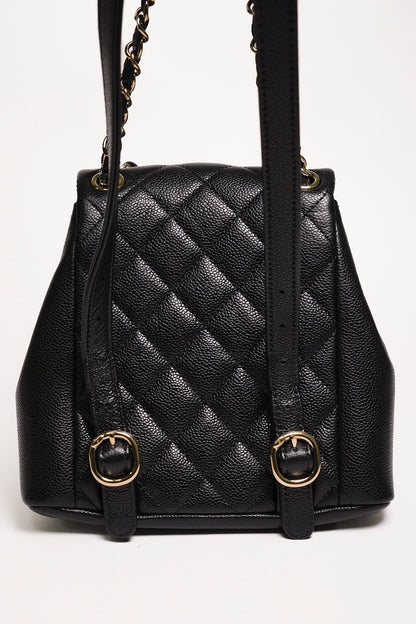 CHANEL 黑金雙肩包 青蛙包 小號
