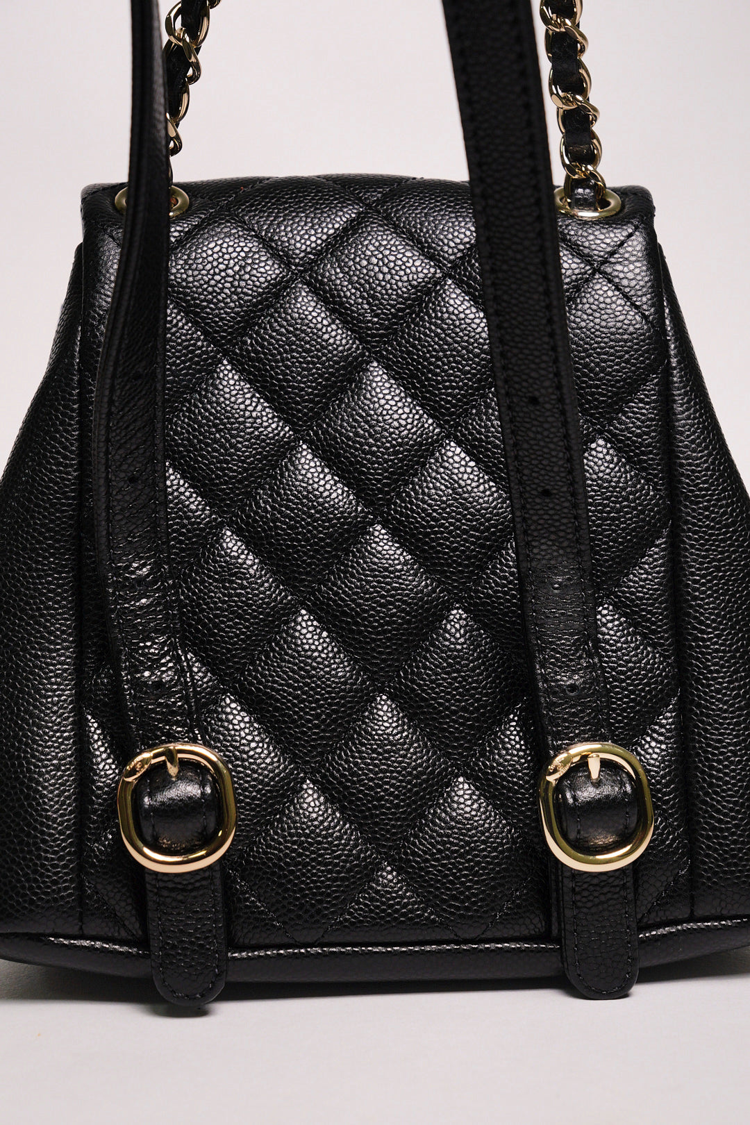 CHANEL 黑金雙肩包 青蛙包 小號