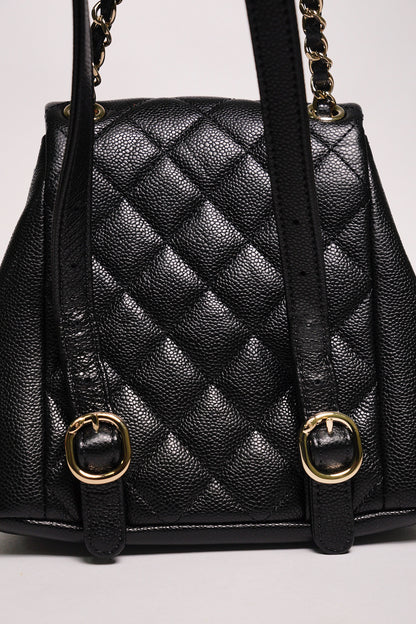 CHANEL 黑金雙肩包 青蛙包 小號