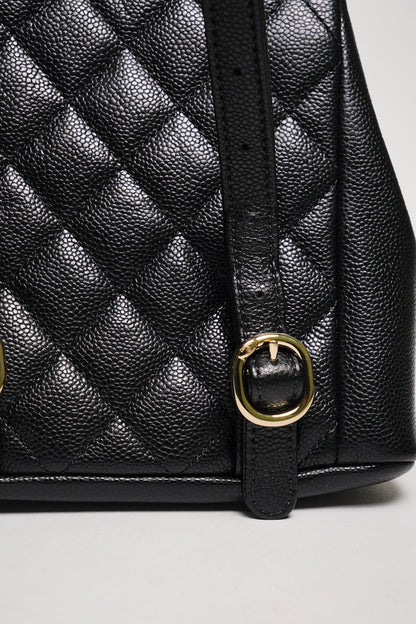 CHANEL 黑金雙肩包 青蛙包 小號