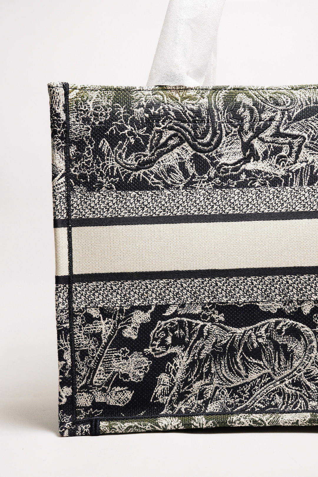 DIOR 藏青色叢林主題 中型刺繡托特包