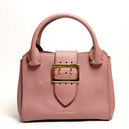 Burberry Buckle 牛皮純色字母logo 單肩包（玫瑰粉色）附兩種背帶