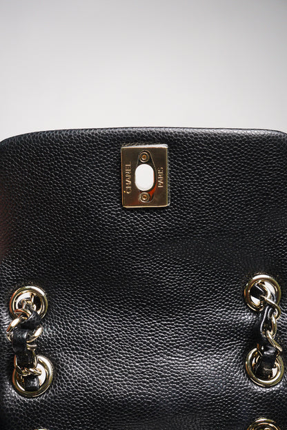 CHANEL 黑金雙肩包 青蛙包 小號