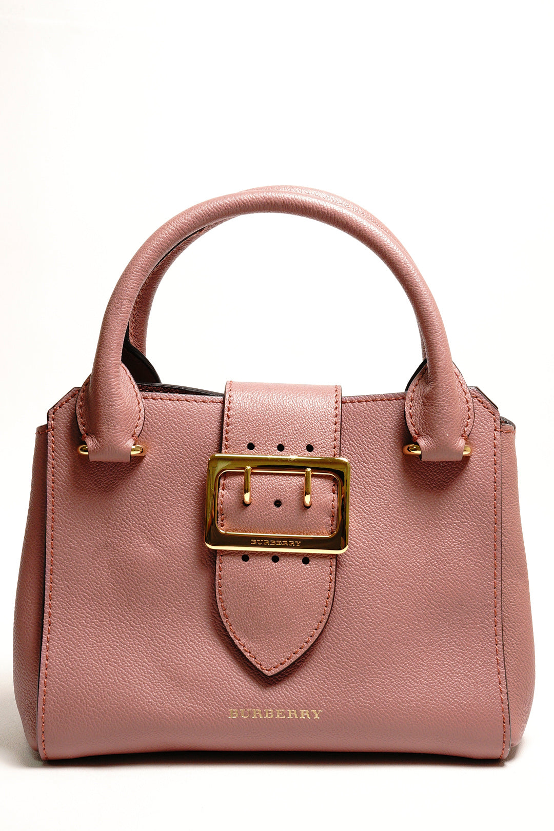 Burberry Buckle 牛皮純色字母logo 單肩包（玫瑰粉色）附兩種背帶