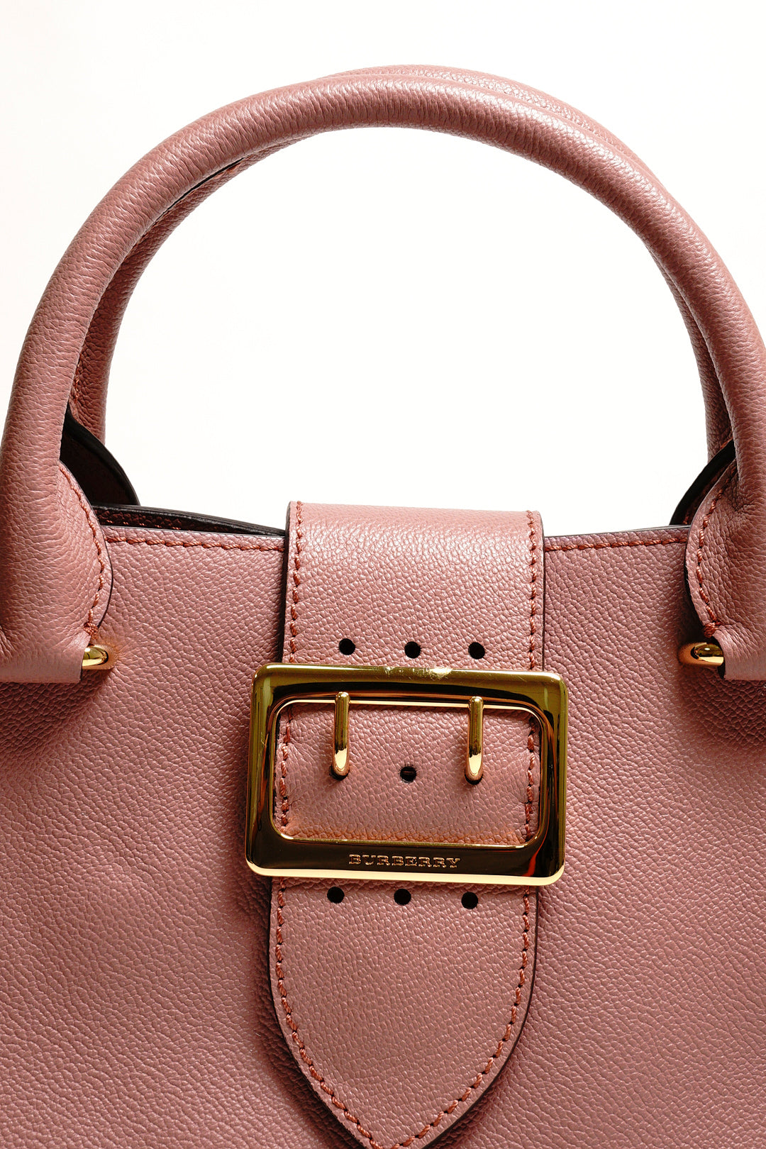 Burberry Buckle 牛皮純色字母logo 單肩包（玫瑰粉色）附兩種背帶
