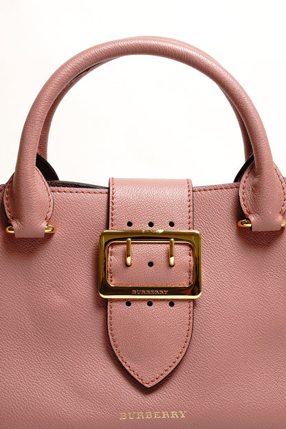 Burberry Buckle 牛皮純色字母logo 單肩包（玫瑰粉色）附兩種背帶