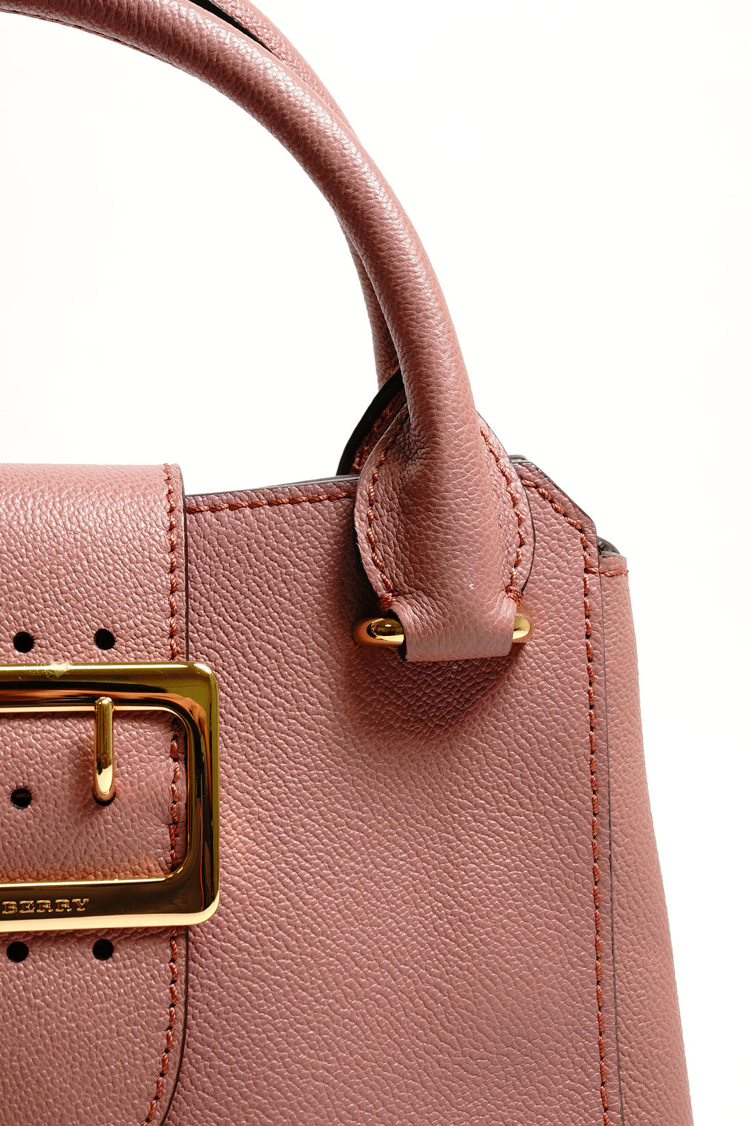 Burberry Buckle 牛皮純色字母logo 單肩包（玫瑰粉色）附兩種背帶