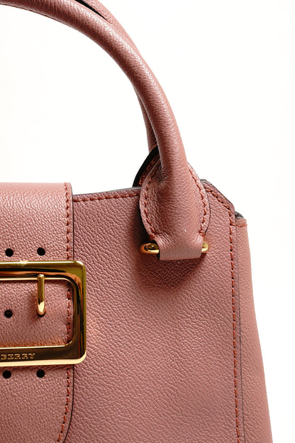 Burberry Buckle 牛皮純色字母logo 單肩包（玫瑰粉色）附兩種背帶