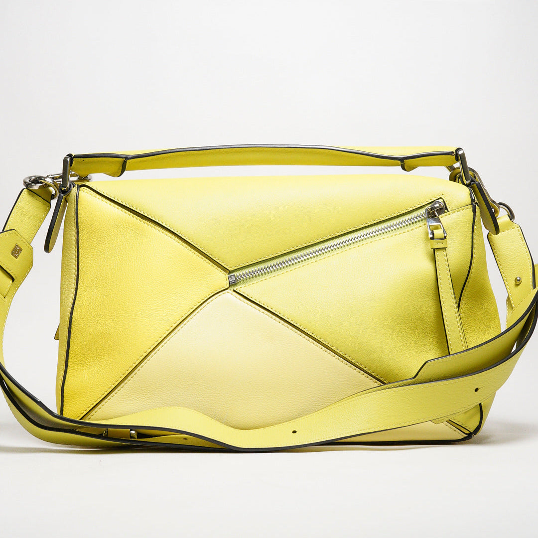 LOEWE 經典Puzzle 中號 芥末黃色