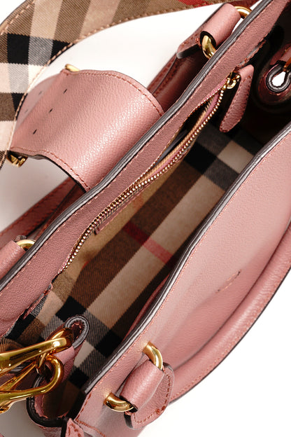 Burberry Buckle 牛皮純色字母logo 單肩包（玫瑰粉色）附兩種背帶