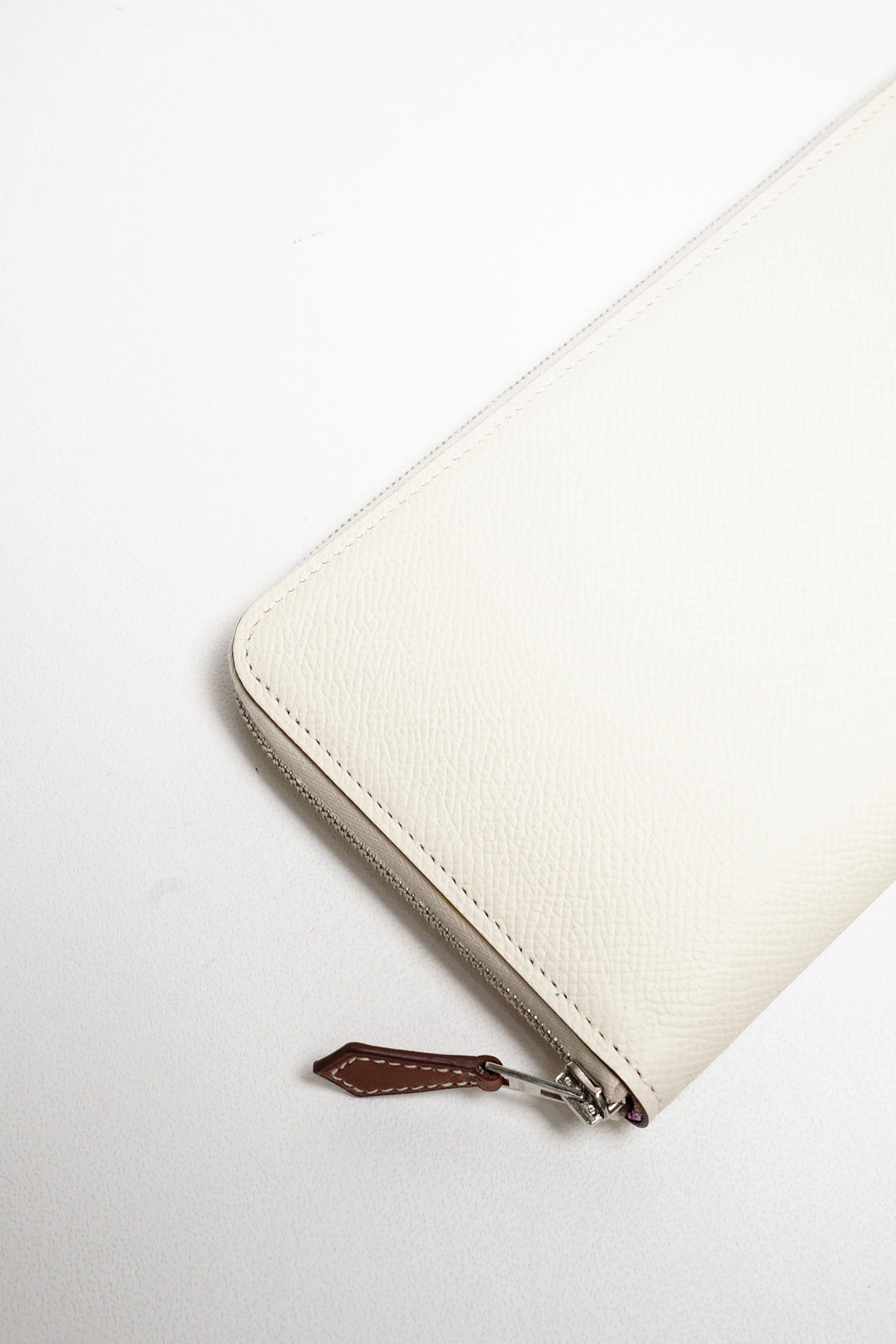 HERMES Silk'In Classique長夾 奶油白
