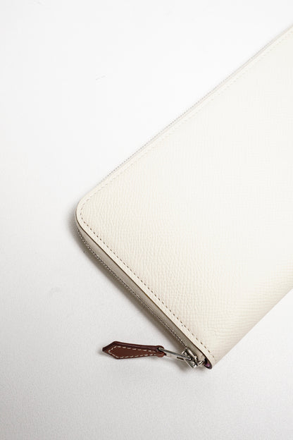 HERMES Silk'In Classique長夾 奶油白