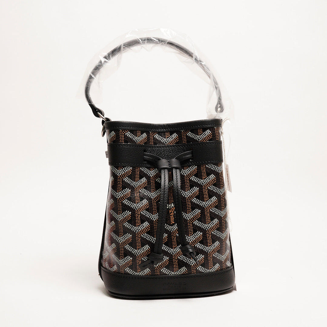 Goyard Petit Flot 迷你小牛皮和帆布水桶包