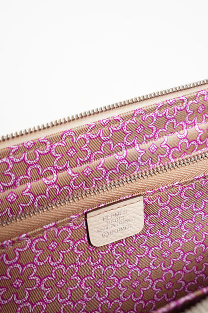 HERMES Silk'In Classique長夾 奶油白