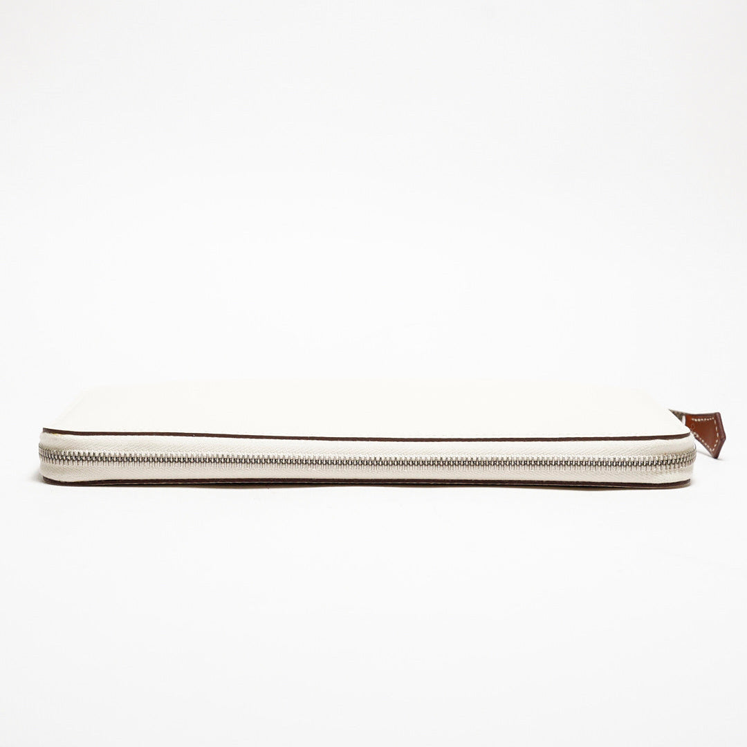 HERMES Silk'In Classique長夾 奶油白