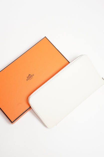HERMES Silk'In Classique長夾 奶油白