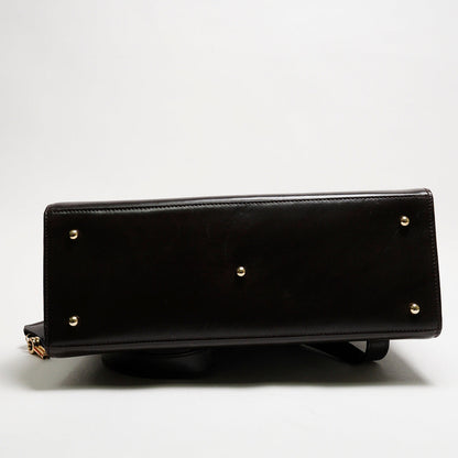 GUCCI 中古款 皮革手提公事包（深咖）
