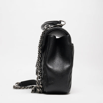 YSL Saint Laurent College 學院包/鏈條包（黑色/銀釦）