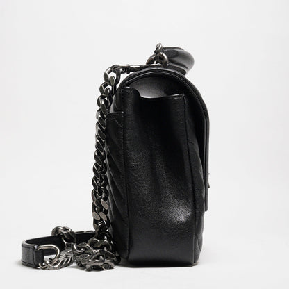 YSL Saint Laurent College 學院包/鏈條包（黑色/銀釦）