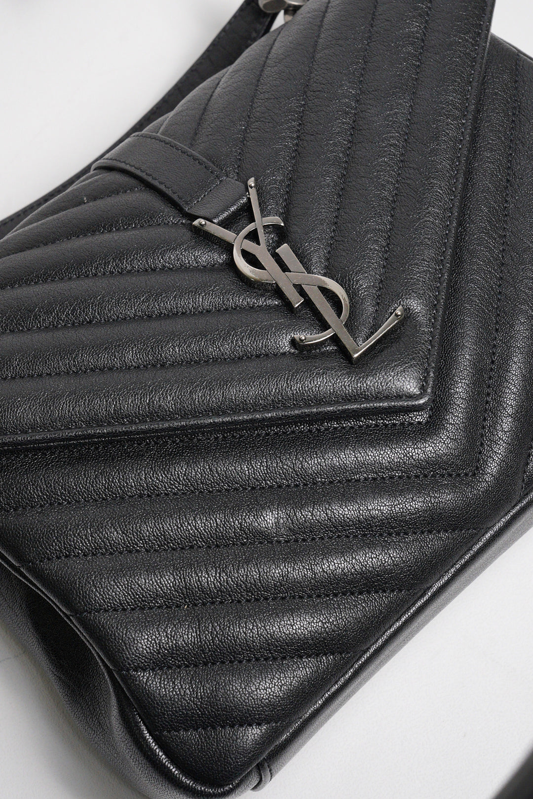 YSL Saint Laurent College 學院包/鏈條包（黑色/銀釦）
